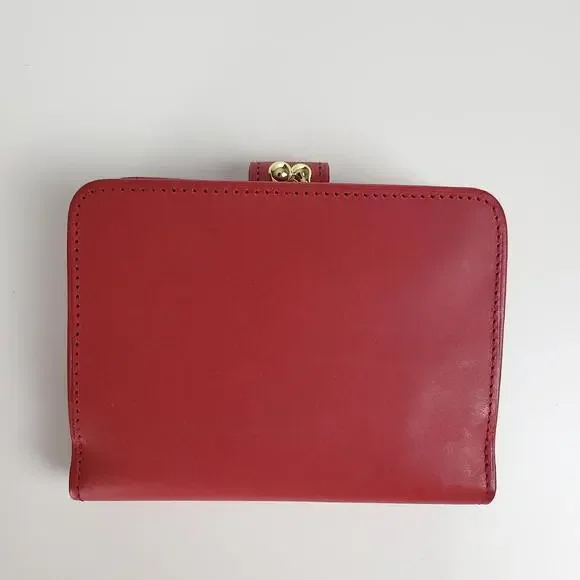 NIB COACH Vintage 4886 Continental Clutch Wallet Red Leather Kiss Lock Framed - Picture 5 of 10